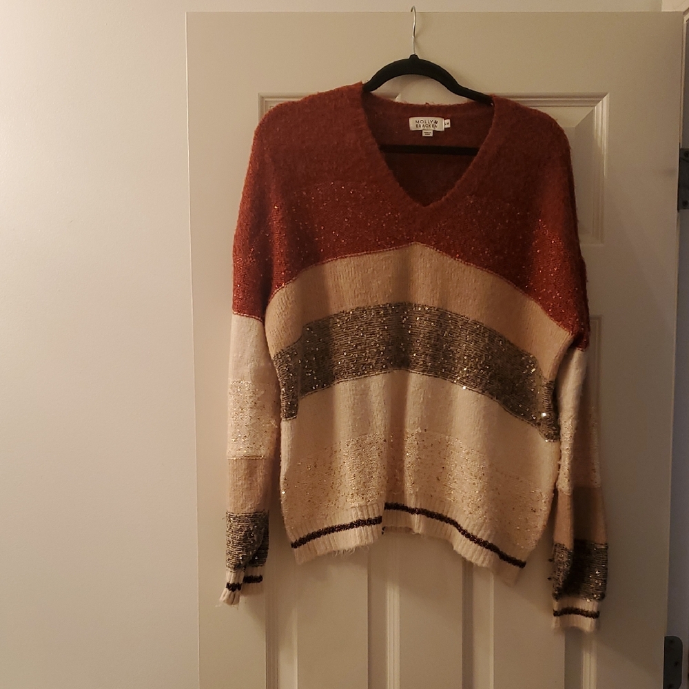 Molly Bracken Multicolor V-Neck Sweater